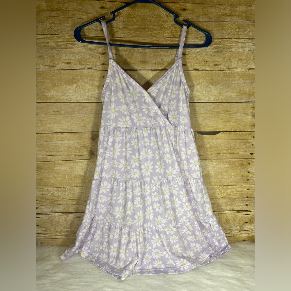 Hollister sz S Purple Daisy Print Spaghetti Strap Sundress Soft Fabric
